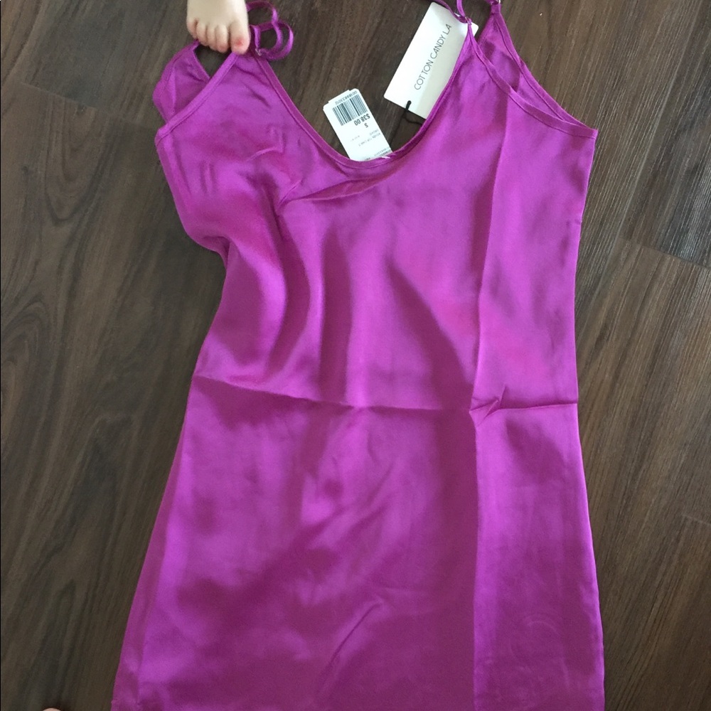 Fuchsia small spaghetti strap dress